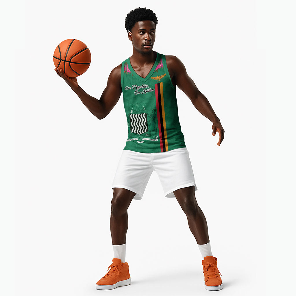 Personalized One Zambia One Nation Basketball Jersey Happy Independence Day