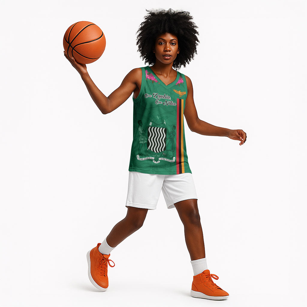 Personalized One Zambia One Nation Basketball Jersey Happy Independence Day