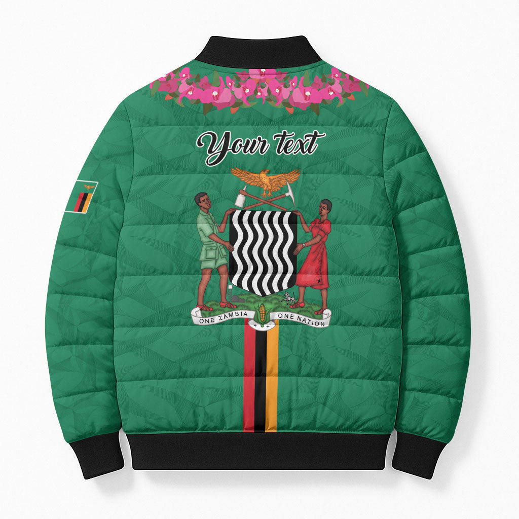 Personalized One Zambia One Nation Bomber Puffer Jacket Happy Independence Day