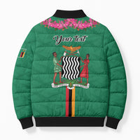 Personalized One Zambia One Nation Bomber Puffer Jacket Happy Independence Day