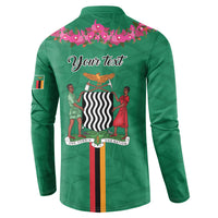 Personalized One Zambia One Nation Button Sweatshirt Happy Independence Day