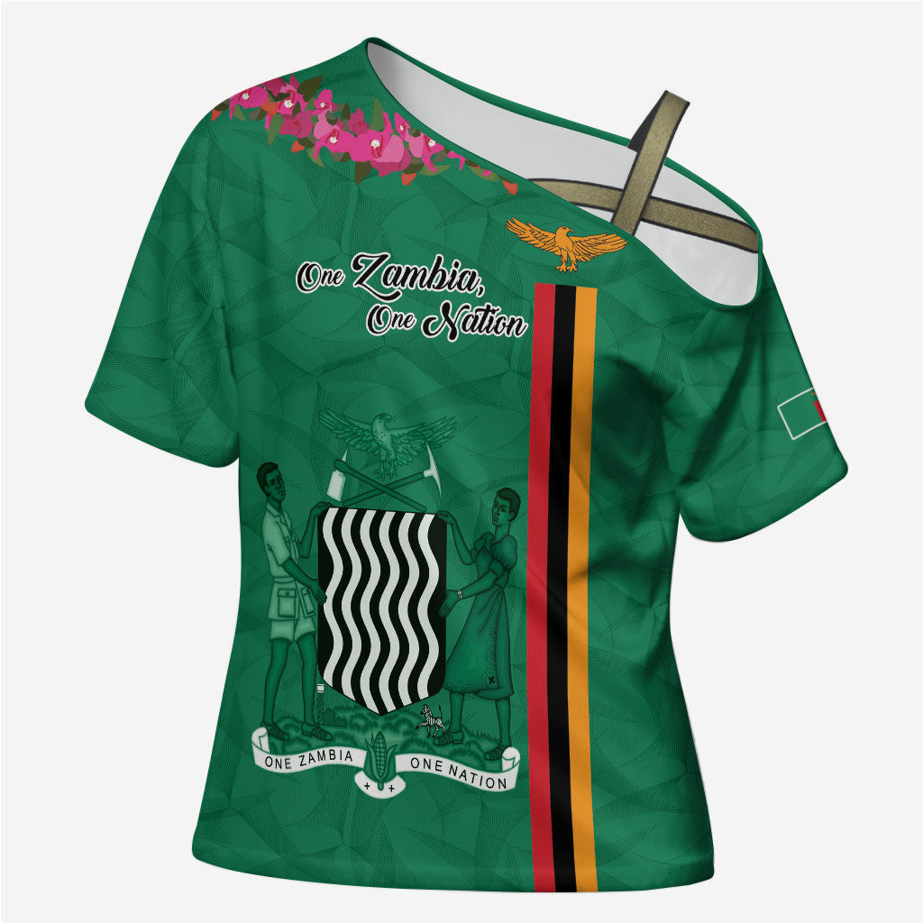 Personalized One Zambia One Nation Cross Shoulder Shirt Happy Independence Day