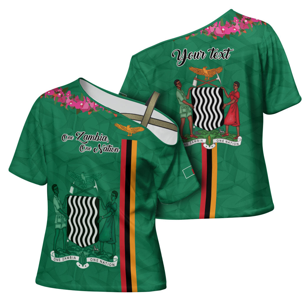 Personalized One Zambia One Nation Cross Shoulder Shirt Happy Independence Day