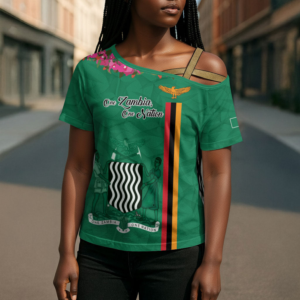Personalized One Zambia One Nation Cross Shoulder Shirt Happy Independence Day