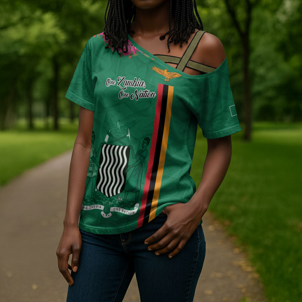 Personalized One Zambia One Nation Cross Shoulder Shirt Happy Independence Day