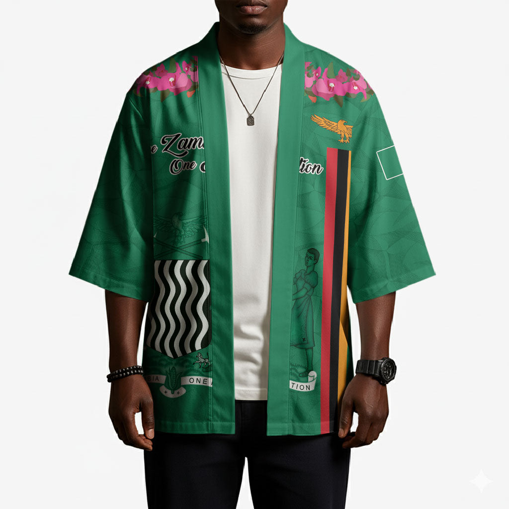 Personalized One Zambia One Nation Kimono Happy Independence Day