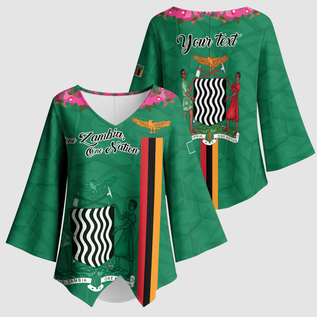 Personalized One Zambia One Nation Kimono Sleeve Blouse Happy Independence Day