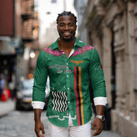 Personalized One Zambia One Nation Long Sleeve Button Shirt Happy Independence Day