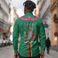 Personalized One Zambia One Nation Long Sleeve Button Shirt Happy Independence Day