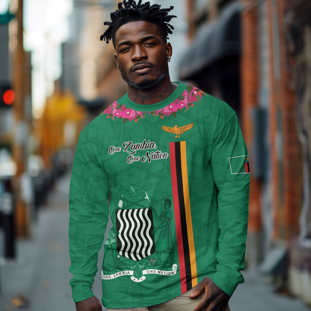 Personalized One Zambia One Nation Long Sleeve Shirt Happy Independence Day