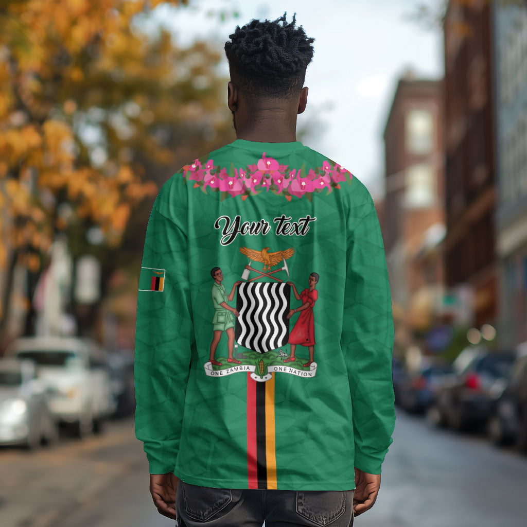 Personalized One Zambia One Nation Long Sleeve Shirt Happy Independence Day