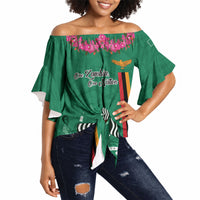 Personalized One Zambia One Nation Off Shoulder Wrap Waist Top Happy Independence Day