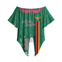 Personalized One Zambia One Nation Off Shoulder Wrap Waist Top Happy Independence Day