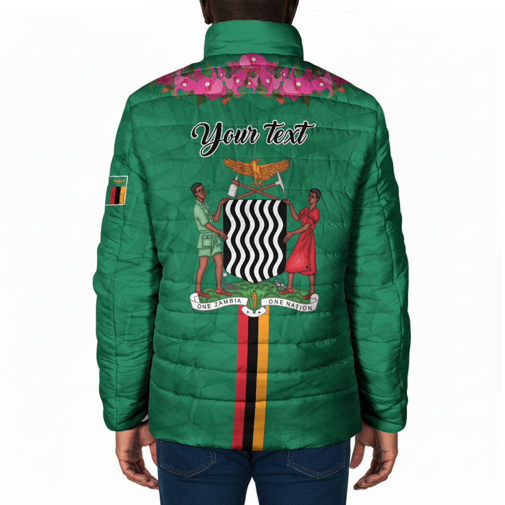 Personalized One Zambia One Nation Padded Jacket Happy Independence Day