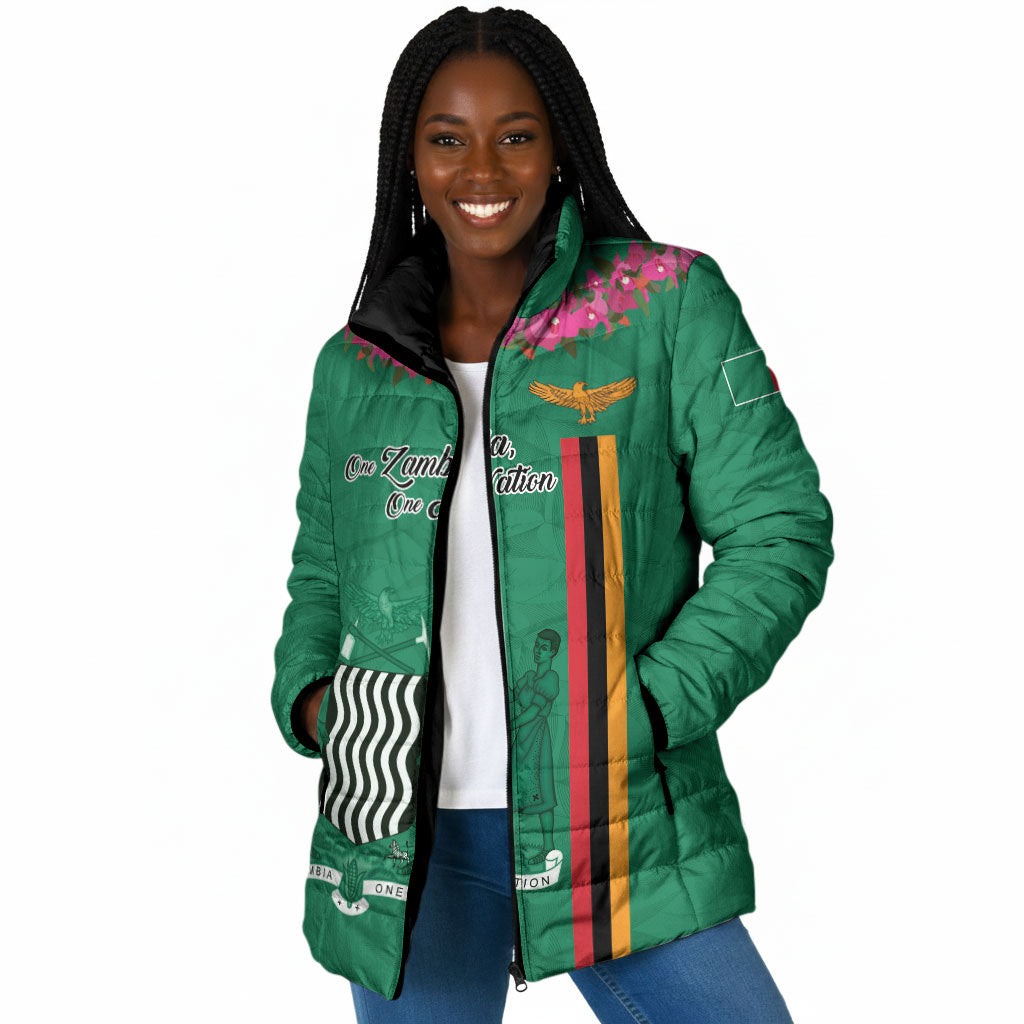 Personalized One Zambia One Nation Padded Jacket Happy Independence Day