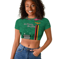 Personalized One Zambia One Nation Raglan Cropped T shirt Happy Independence Day