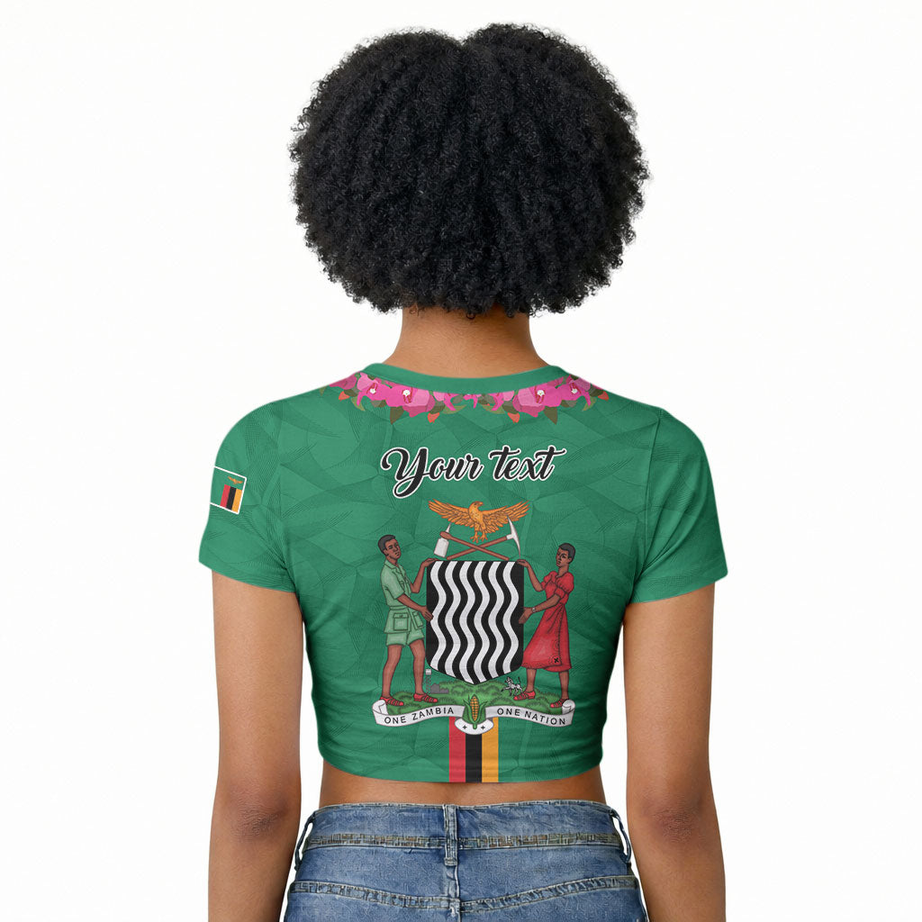 Personalized One Zambia One Nation Raglan Cropped T shirt Happy Independence Day