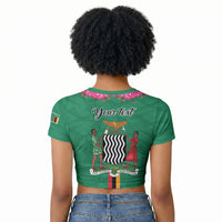 Personalized One Zambia One Nation Raglan Cropped T shirt Happy Independence Day