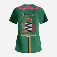 Personalized One Zambia One Nation Scrub Top Happy Independence Day