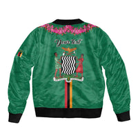 Personalized One Zambia One Nation Sleeve Zip Bomber Jacket Happy Independence Day