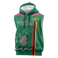 Personalized One Zambia One Nation Sleeveless Hoodie Happy Independence Day