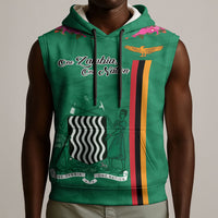 Personalized One Zambia One Nation Sleeveless Hoodie Happy Independence Day