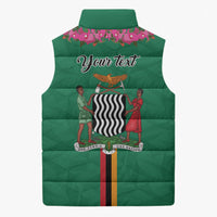 Personalized One Zambia One Nation Sleeveless Puffer Jacket Happy Independence Day