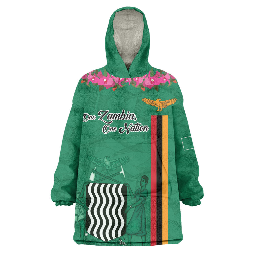 Personalized One Zambia One Nation Wearable Blanket Hoodie Happy Independence Day