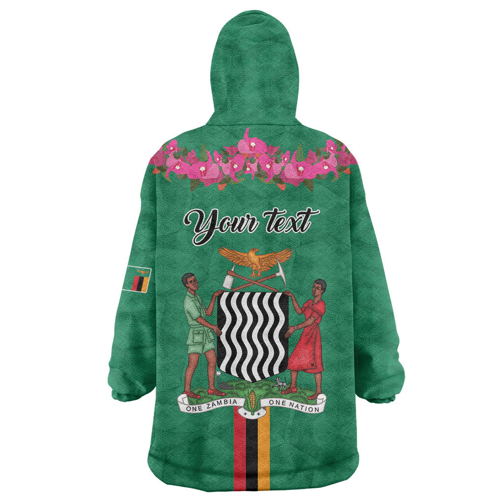Personalized One Zambia One Nation Wearable Blanket Hoodie Happy Independence Day