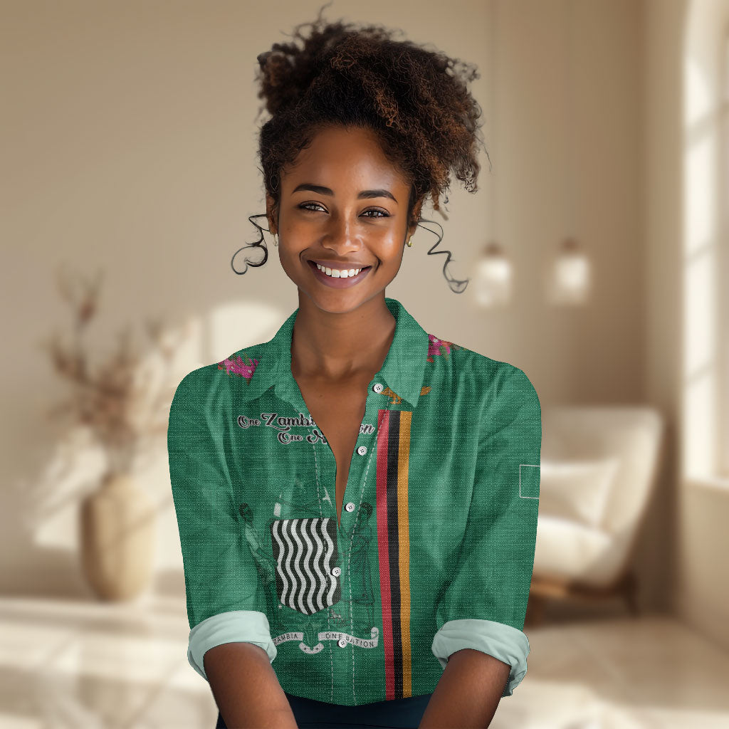 Personalized One Zambia One Nation Women Casual Shirt Happy Independence Day