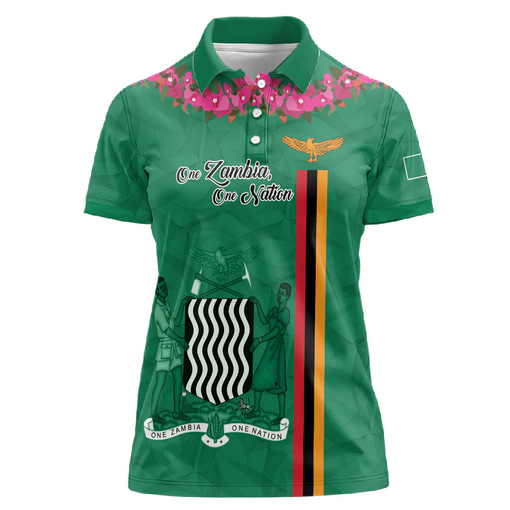 Personalized One Zambia One Nation Women Polo Shirt Happy Independence Day