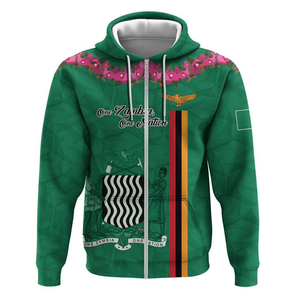 Personalized One Zambia One Nation Zip Hoodie Happy Independence Day