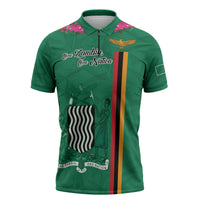 Personalized One Zambia One Nation Zipper Polo Shirt Happy Independence Day