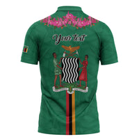 Personalized One Zambia One Nation Zipper Polo Shirt Happy Independence Day