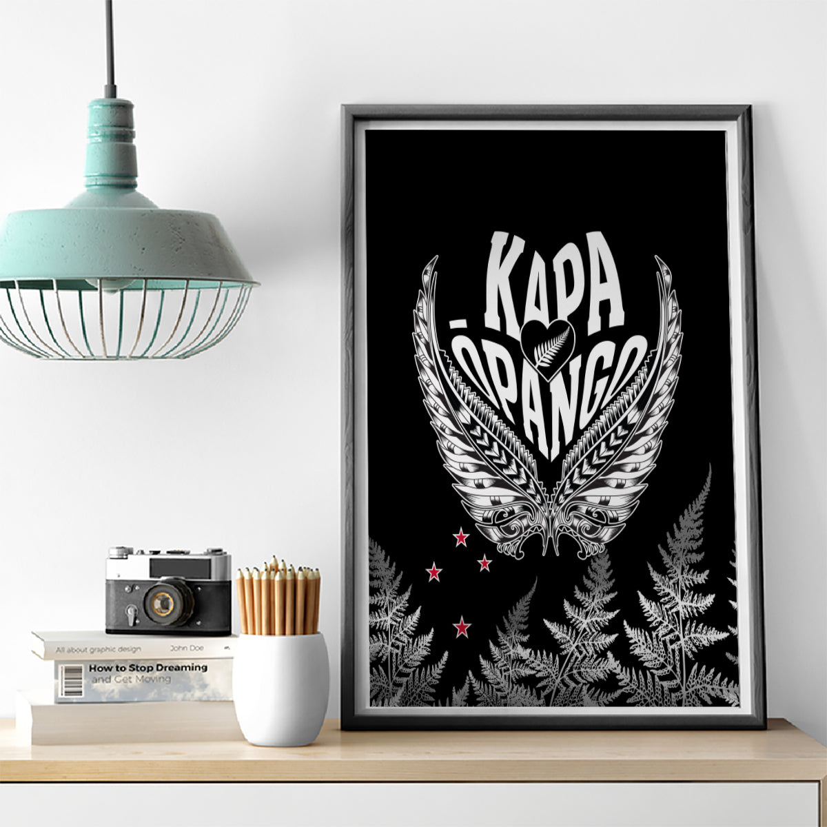 Custom New Zealand Rugby Canvas Wall Art NZ Opango Forever Silver Fern Heart - Wonder Print Shop