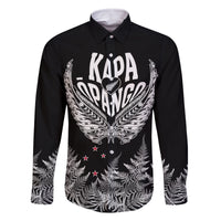 Custom New Zealand Rugby Family Matching Long Sleeve Bodycon Dress and Hawaiian Shirt NZ Opango Forever Silver Fern Heart - Wonder Print Shop