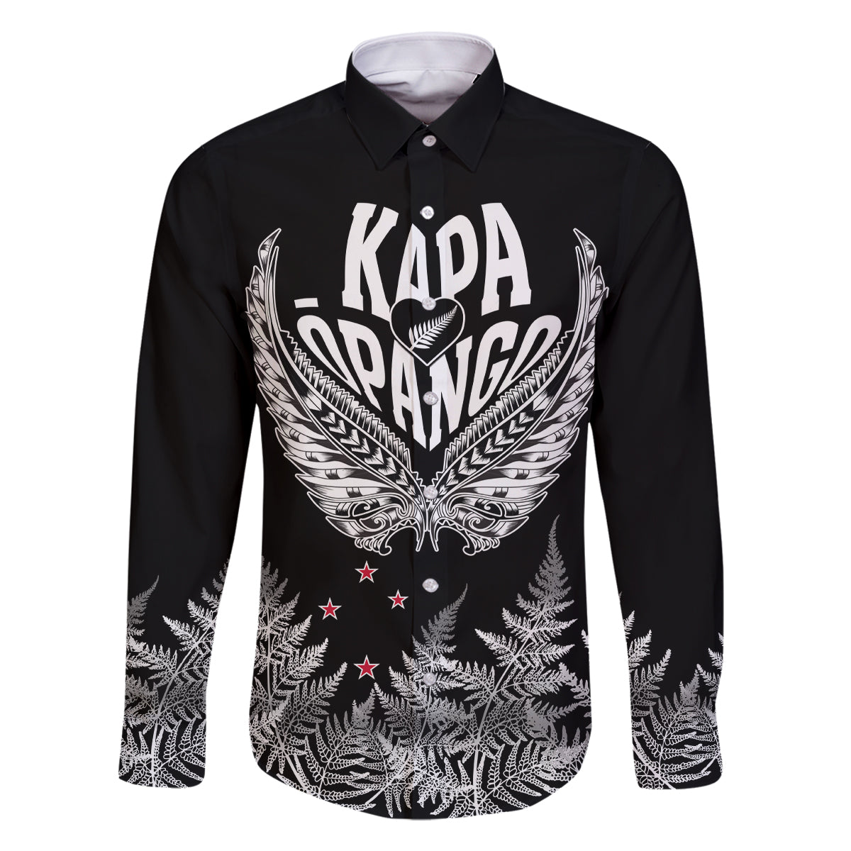 Custom New Zealand Rugby Family Matching Off Shoulder Long Sleeve Dress and Hawaiian Shirt NZ Opango Forever Silver Fern Heart - Wonder Print Shop