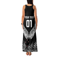 Custom New Zealand Rugby Family Matching Tank Maxi Dress and Hawaiian Shirt NZ Opango Forever Silver Fern Heart - Wonder Print Shop