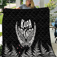 Custom New Zealand Rugby Quilt NZ Opango Forever Silver Fern Heart - Wonder Print Shop