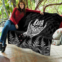 Custom New Zealand Rugby Quilt NZ Opango Forever Silver Fern Heart - Wonder Print Shop