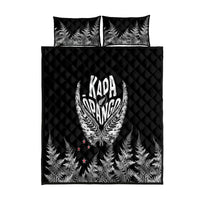 Custom New Zealand Rugby Quilt Bed Set NZ Opango Forever Silver Fern Heart - Wonder Print Shop