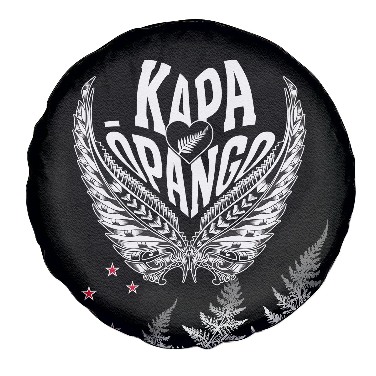 Custom New Zealand Rugby Spare Tire Cover NZ Opango Forever Silver Fern Heart - Wonder Print Shop