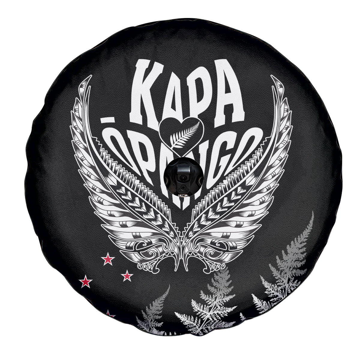 Custom New Zealand Rugby Spare Tire Cover NZ Opango Forever Silver Fern Heart - Wonder Print Shop