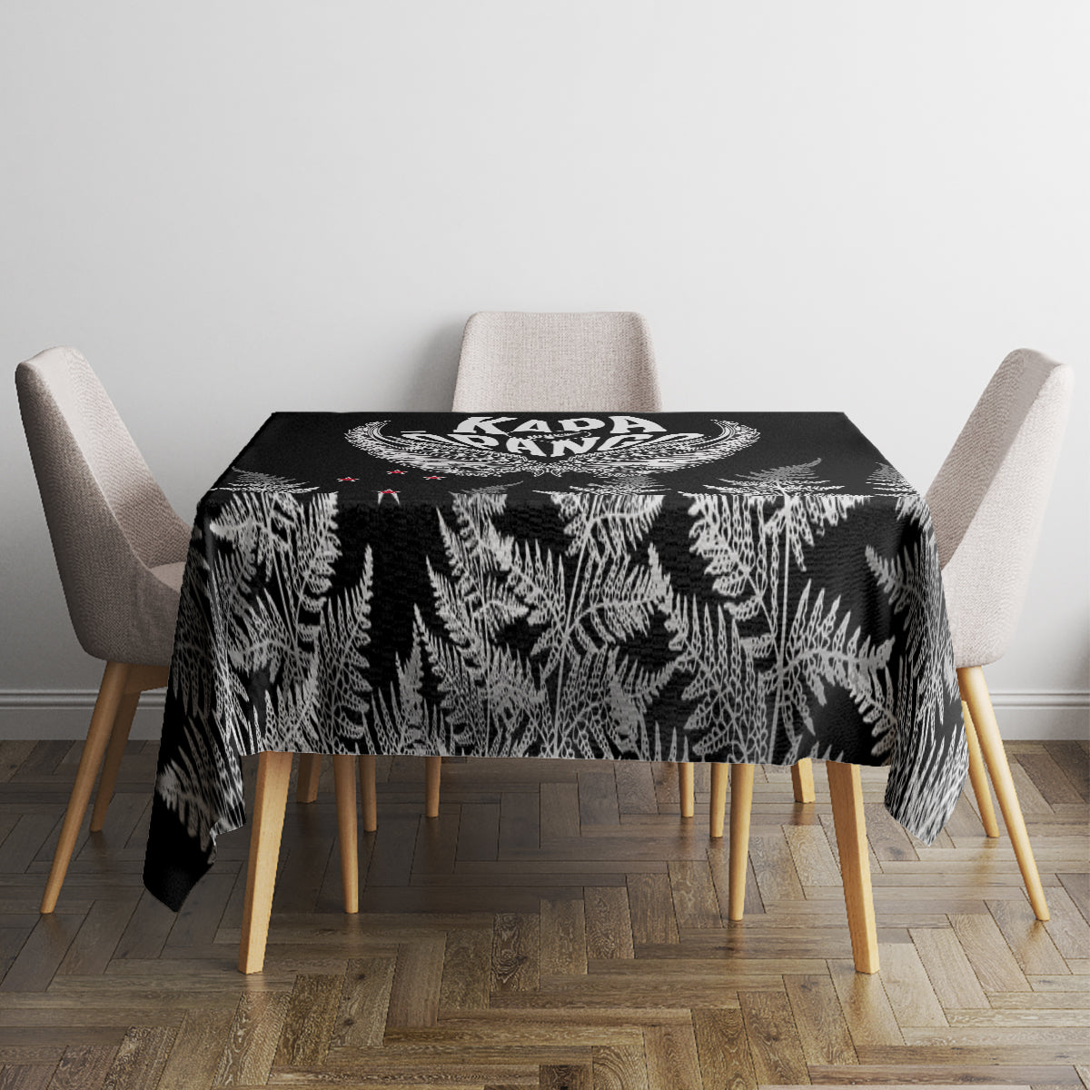 Custom New Zealand Rugby Tablecloth NZ Opango Forever Silver Fern Heart - Wonder Print Shop