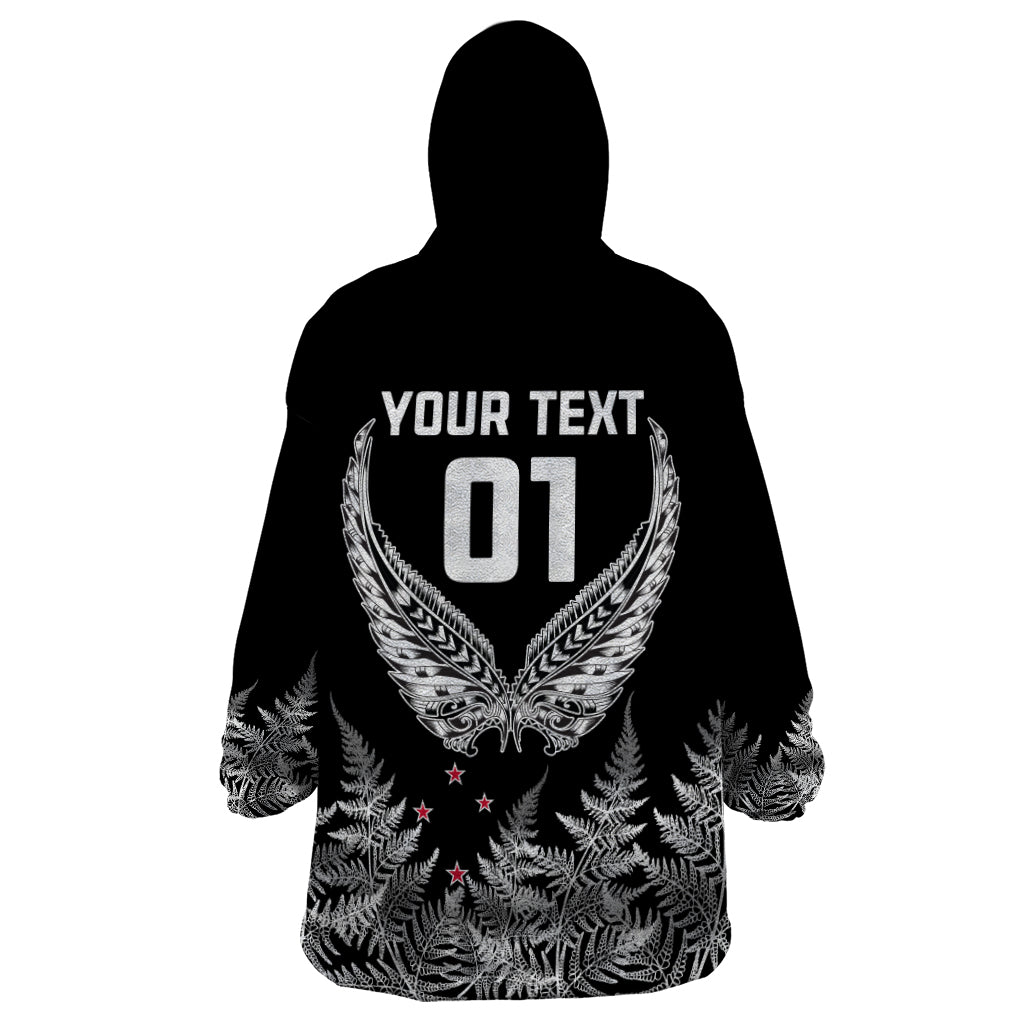 Custom New Zealand Rugby Wearable Blanket Hoodie NZ Opango Forever Silver Fern Heart - Wonder Print Shop