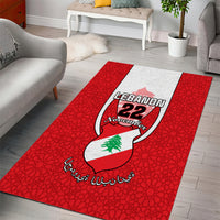 Lebanon Independence Day Area Rug Lebanese Coat Of Arms Islamic Pattern - Wonder Print Shop