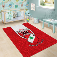 Lebanon Independence Day Area Rug Lebanese Coat Of Arms Islamic Pattern - Wonder Print Shop