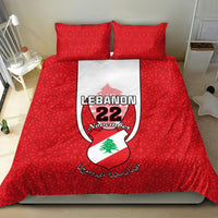 Lebanon Independence Day Bedding Set Lebanese Coat Of Arms Islamic Pattern - Wonder Print Shop