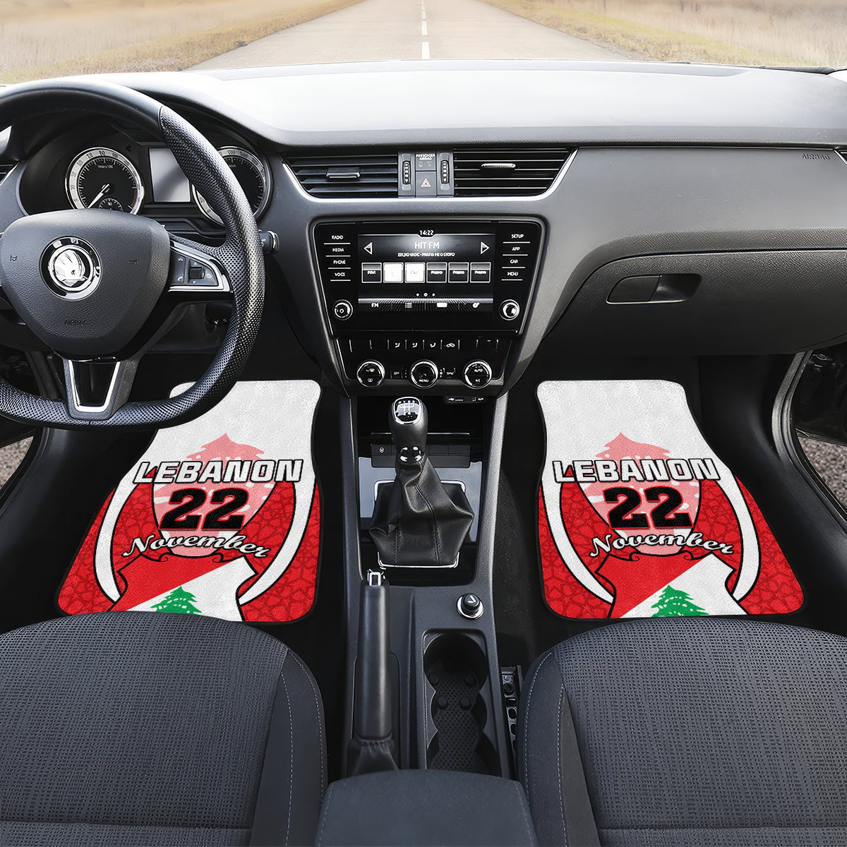 Lebanon Independence Day Car Mats Lebanese Coat Of Arms Islamic Pattern - Wonder Print Shop