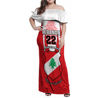 Personalised Lebanon Independence Day Family Matching Off Shoulder Maxi Dress and Hawaiian Shirt Lebanese Coat Of Arms Islamic Pattern - Wonder Print Shop